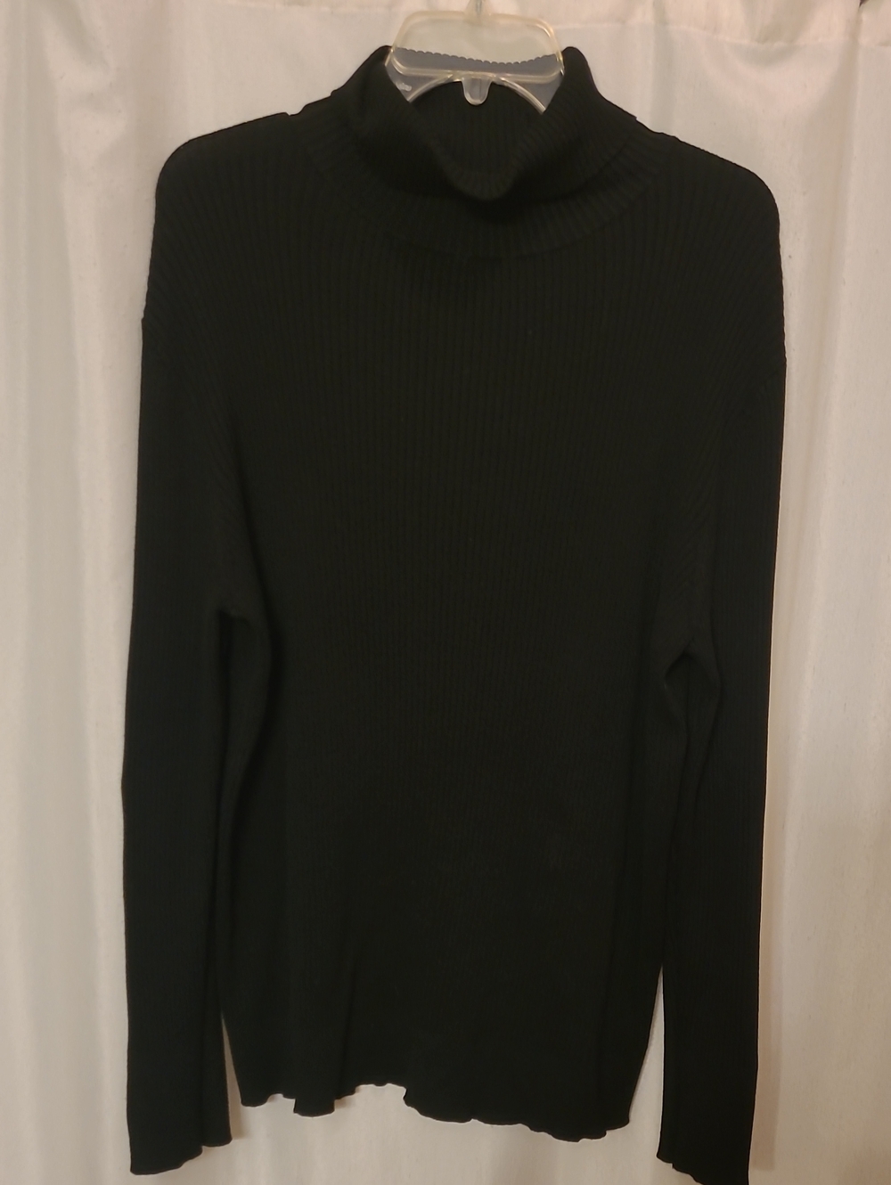 Time and Tru Black Ribbed Turtleneck Sweater - Men's